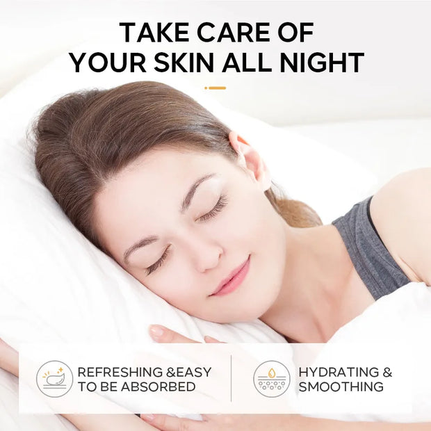 Mascarilla facial hidratante para dormir LAIKOU con sakura, extracto de caracol, algas marinas y centella, 100 unidades