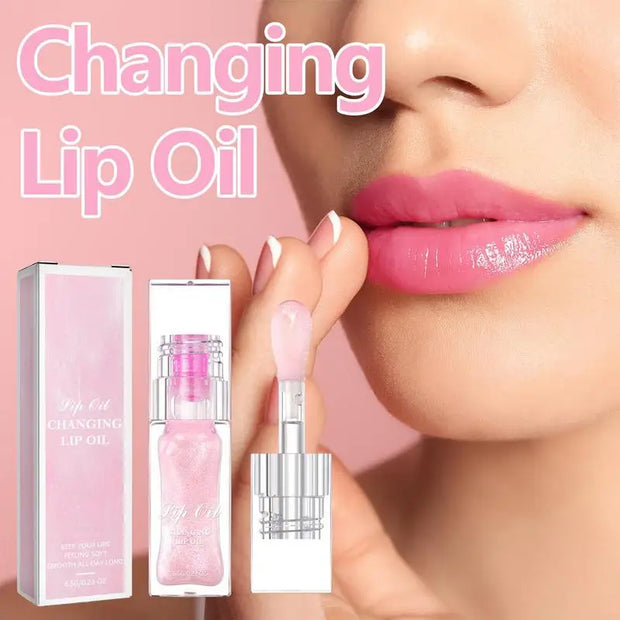 Clear Nourishing Lip Oil for Dry, Cracked Lips: Color-changing pH Lip Care Moisturizer