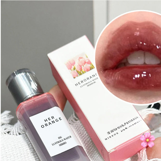 Brilho labial translúcido Water Gloss em marrom mocha - batom vermelho hidratante de longa duração