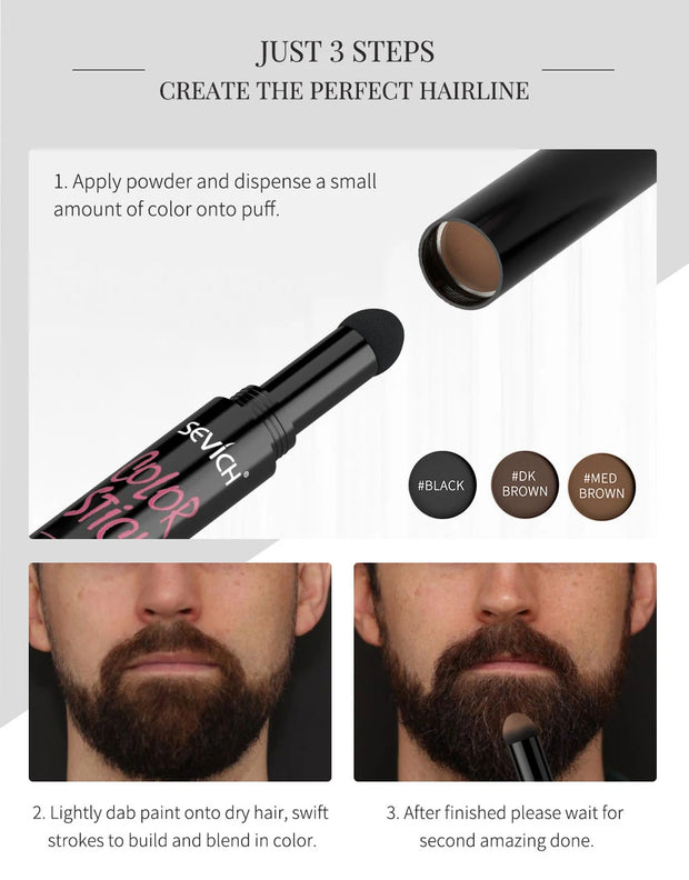 SEVICH Waterproof Beard Filling Pen and Enhancer Powder for Men - Black/Brown - 2g